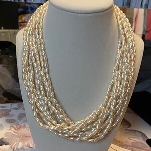 Faux Rice Pearl Necklace